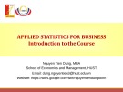 Lectures Applied statistics for business - ThS. Nguyễn Tiến Dũng