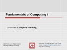 Lecture Fundamentals of computing 1: Lecture 12 - Duy Tan University