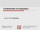 Lecture Fundamentals of computing 1: Lecture 9 - Duy Tan University