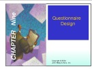 Lecture Marketing research - Chapter 9: Questionnaire design