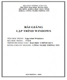 Bài giảng Lập trình Windows: Phần 1 - Đại học Hàng Hải