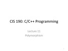 Lecture CIS 190: C++ programming - Chapter 11: Polymorphism