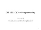 Lecture CIS 190: C++ programming - Chapter 1: Introduction and getting started