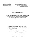 Bài viết dự thi: Cuộc thi vận dụng kiến thức liên môn để giải quyết các tình huống thực tiễn dành cho học sinh trung học