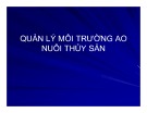 Bài giảng Quản lý môi trường ao nuôi thủy sản: Chương mở đầu