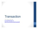 Bài giảng Các hệ quản trị cơ sở dữ liệu: Transaction - ThS. Hoàng Mạnh Hà