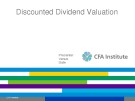 Lecture Equity asset valuation - Chapter 3: Discounted dividend valuation 