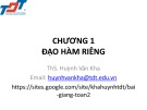 Bài giảng Toán 2: Chương 1 - ThS. Huỳnh Văn Kha