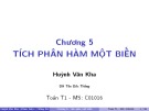 Bài giảng Toán T1: Chương 5 - ThS. Huỳnh Văn Kha