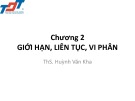 Bài giảng Toán 1E1 và Toán 1: Chương 2 - ThS. Huỳnh Văn Kha