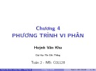 Bài giảng Toán 2: Chương 4 - ThS. Huỳnh Văn Kha