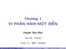 Bài giảng Toán C1: Chương 1 - ThS. Huỳnh Văn Kha