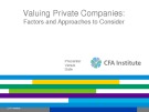 Lecture Equity asset valuation - Chapter 7: Private company valuation