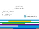 Lecture International financial statement analysis: Chapter 13 - CFA Institute