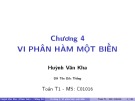 Bài giảng Toán T1: Chương 4 - ThS. Huỳnh Văn Kha