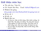 Bài giảng Toán A1: Chương giới thiệu - ThS. Huỳnh Văn Kha