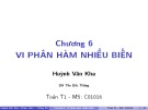 Bài giảng Toán T1: Chương 6 - ThS. Huỳnh Văn Kha