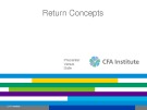 Lecture Equity asset valuation - Chapter 2: Return concepts