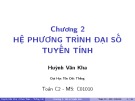 Bài giảng Toán C2: Chương 2 - ThS. Huỳnh Văn Kha