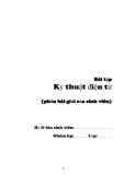 Bài tập Kỹ thuật điện tử (phần bài giải của sinh viên)