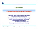 Lecture Fundamentals of control systems: Chapter 5 - TS. Huỳnh Thái Hoàng