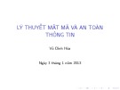 Bài giảng Lý thuyết mật mã và an toàn thông tin: Phần mở đầu - Vũ Đình Hòa