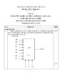 Đáp án đề thi tốt nghiệp cao đẳng nghề khóa 3 (2009-2012) - Nghề: Điện tử công nghiệp - Môn thi: Lý thuyết chuyên môn nghề - Mã đề thi: ĐA ĐTCN-LT20