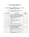 Đáp án đề thi tốt nghiệp cao đẳng nghề khoá 3 (2009-2012) - Nghề: Điều khiển tàu biển - Môn thi: Lý thuyết chuyên môn nghề - Mã đề thi: ĐA ĐKTB-LT23