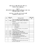 Đáp án đề thi tốt nghiệp cao đẳng nghề khoá 3 (2009-2012) - Nghề: Điều khiển tàu biển - Môn thi: Lý thuyết chuyên môn nghề - Mã đề thi: ĐA ĐKTB-LT18