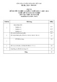 Đáp án đề thi tốt nghiệp cao đẳng nghề khoá 3 (2009-2012) - Nghề: Kế toán doanh nghiệp - Môn thi: Thực hành nghề - Mã đề thi: ĐA KTDN-TH31