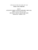 Đáp án đề thi tốt nghiệp cao đẳng nghề khóa 3 (2009-2012) - Nghề: Lắp đặt thiết bị cơ khí - Môn thi: Lý thuyết chuyên môn nghề - Mã đề thi: ĐA-LĐTBCK-LT43