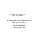 Đề thi tốt nghiệp cao đẳng nghề khóa 3 (2009-2012) - Nghề: Quản trị cơ sở dữ liệu - Môn thi: Thực hành nghề - Mã đề thi: QTCSDL-TH14