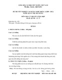 Đề thi tốt nghiệp cao đẳng nghề khóa 3 (2009-2012) - Nghề: Quản trị nhà hàng - Môn thi: Lý thuyết chuyên môn nghề - Mã đề thi: QTNH-LT37