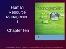 Lecture Management: Leading and collaborating in a competitive world - Chapter 10: Human resource management