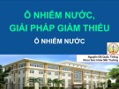 Bài giảng Ô nhiễm nước, giải pháp giảm thiểu ô nhiễm nước - Nguyễn Đỗ Quốc Thống