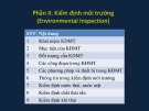 Bài giảng Phần 2: Kiểm định môi trường