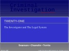 Lecture Criminal investigation - Chapter 21: The investigator and the legal system
