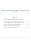 Bài giảng môn Phân tích hoạt động kinh doanh