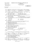 Đề thi khảo sát chất lượng lớp 12 năm học 2010-2011 môn Sinh - Sở Giáo dục và Đào tạo Sơn La (Mã đề thi 101)