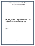 Đề tài: Bảo quản nguyên liệu thủy sản trong nông nghiệp