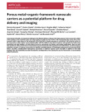 Porous metal organic framework nanoscale carriers as a potential platform for drug delivery and imaging