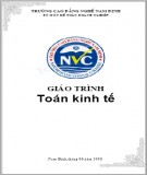 Giáo trình Toán kinh tế: Phần 1