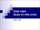 Bài giảng Khái niệm quản trị nhà nước - Phạm Duy Nghĩa