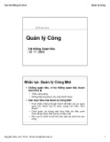 Bài giảng Quản lý công: Hệ thống quan liêu - Nguyễn Hữu Lam