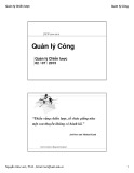 Bài giảng Quản lý công: Quản lý chiến lược - Nguyễn Hữu Lam