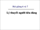 Bài giảng 6 và 7: Lý thuyết người tiêu dùng - Đặng Văn Thanh