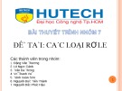 Bài thuyết trình: Các loại Rơle