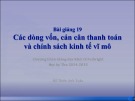 Bài giảng 19: Các dòng vốn, cán cân thanh toán và chính sách kinh tế vĩ mô (Học kỳ Thu 2014-2015) - Đỗ Thiên Anh Tuấn