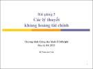 Bài giảng 5: Các lý thuyết khủng hoảng tài chính (Học kỳ Hè 2015) - Đỗ Thiên Anh Tuấn