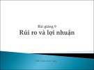 Bài giảng 9: Rủi ro và lợi nhuận - Đỗ Thiên Anh Tuấn